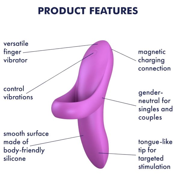 Satisfyer Bold Lover - vibrador de dedo recarregável à prova d'água - rosa