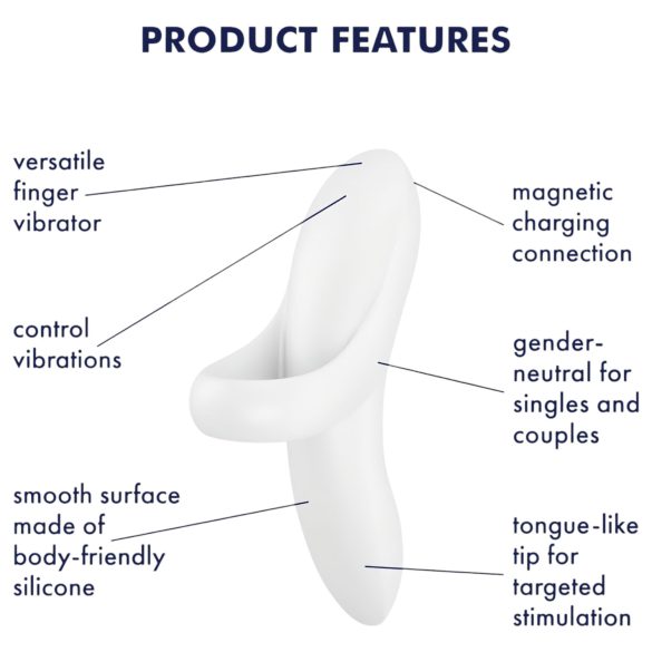 Satisfyer Bold Lover - vibrador de dedo recarregável e à prova d'água (branco)