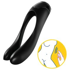   Satisfyer Candy Cane - vibrador duplo recarregável à prova d'água - preto