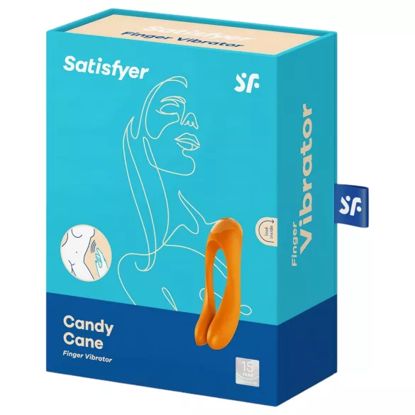 Satisfyer Candy Cane - vibrador recarregável duplo à prova d'água - laranja