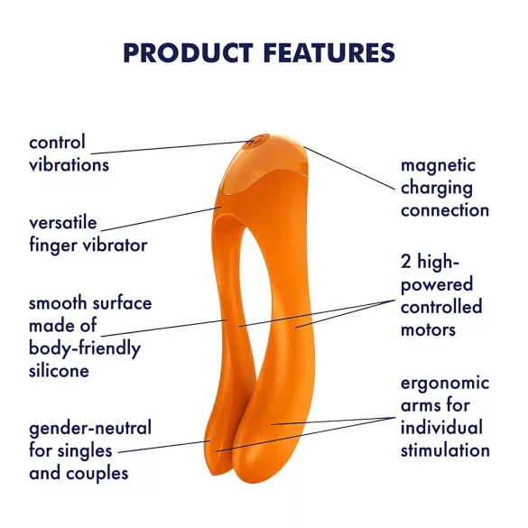 Satisfyer Candy Cane - vibrador recarregável duplo à prova d'água - laranja