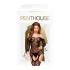 Penthouse Top-Notch - conjunto lingerie arrastão aberto - preto