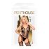 Penthouse Love Bud - conjunto de lingerie rendada aberta - preto - XL