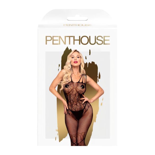 Penthouse - body arrastão aberto - preto - XL