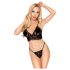 Penthouse Double Spice - conjunto lingerie renda - preto