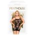 Penthouse - lingerie sexy - vestido telado transparente - preto