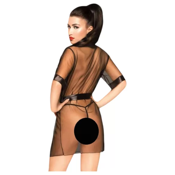 Penthouse - robe lingerie satin com tanga - preto