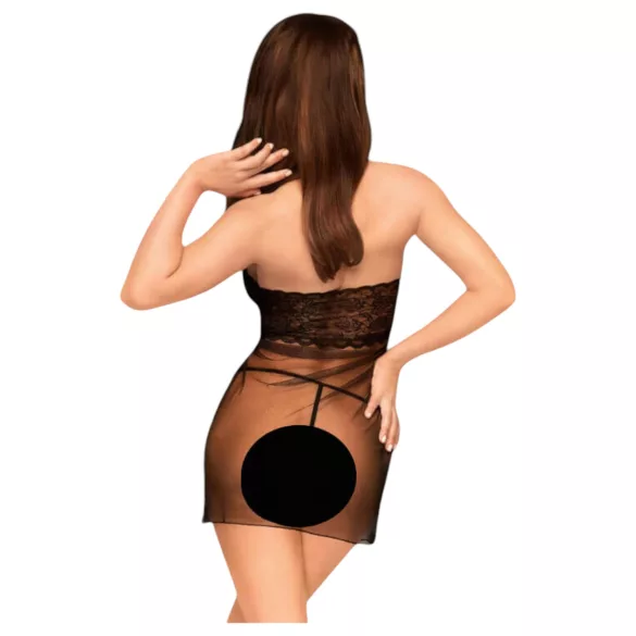 Penthouse - camisola rendada e tanga - preto - L/XL