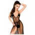 Penthouse Best Forplay - body de renda com véu de tule - preto