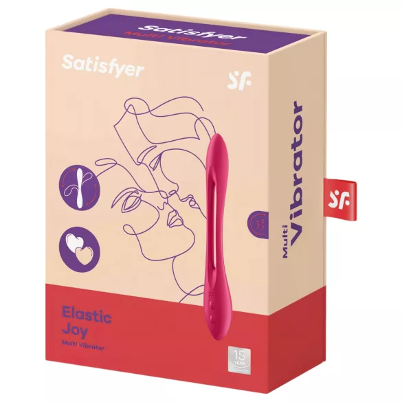 Satisfyer Elastic Joy - vibrador casal flexível recarregável - silicone vermelho