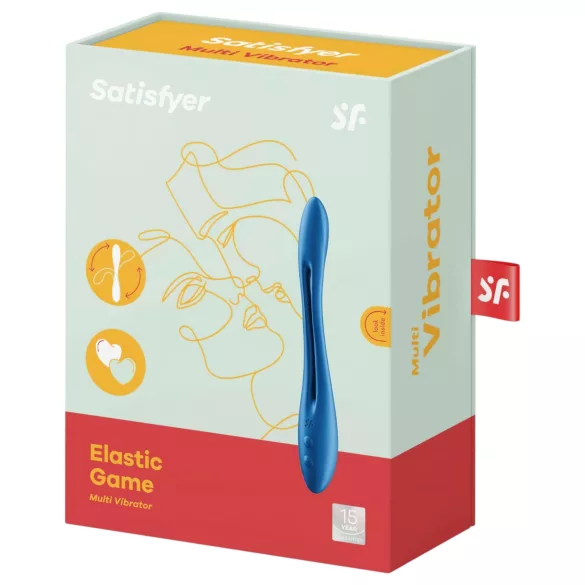 Satisfyer Elastic Game - vibrador casal flexível recarregável silicone azul