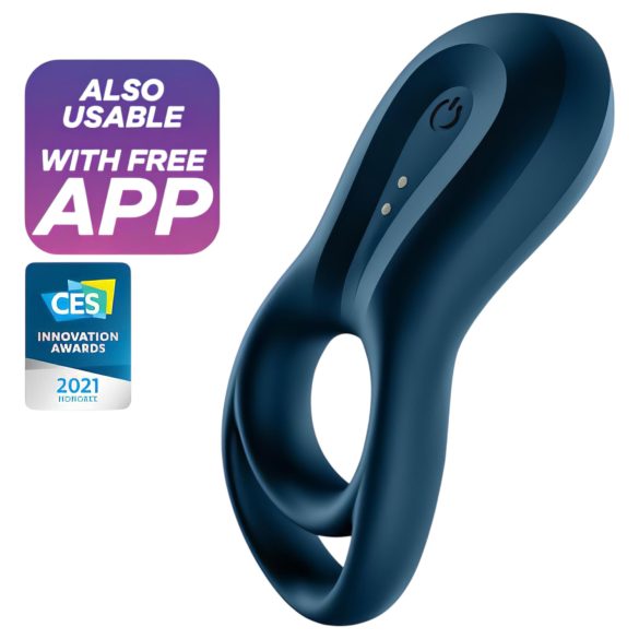 Satisfyer Epic Duo - anel peniano vibratório control app - silicone preto