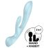 Satisfyer Triple Oh - vibrador recarregável com estimulador de clitóris - azul