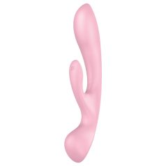   Satisfyer Triple Oh - vibrador recarregável com estimulador de clitóris - rosa