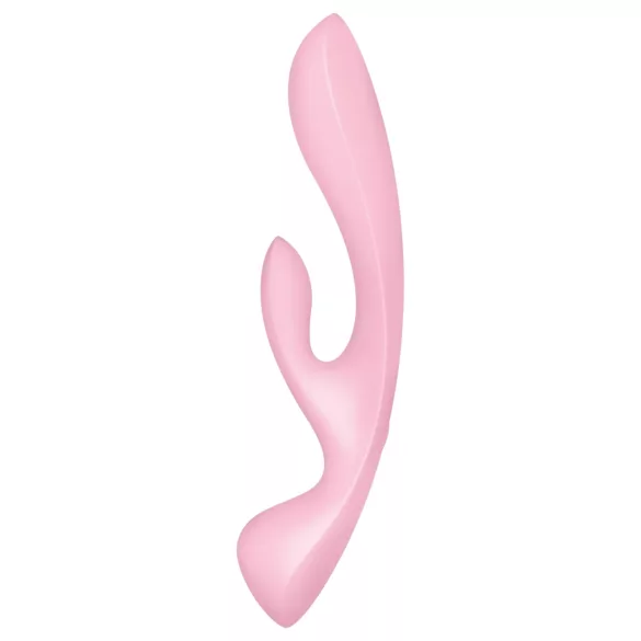 Satisfyer Triple Oh - vibrador recarregável com estimulador de clitóris - rosa