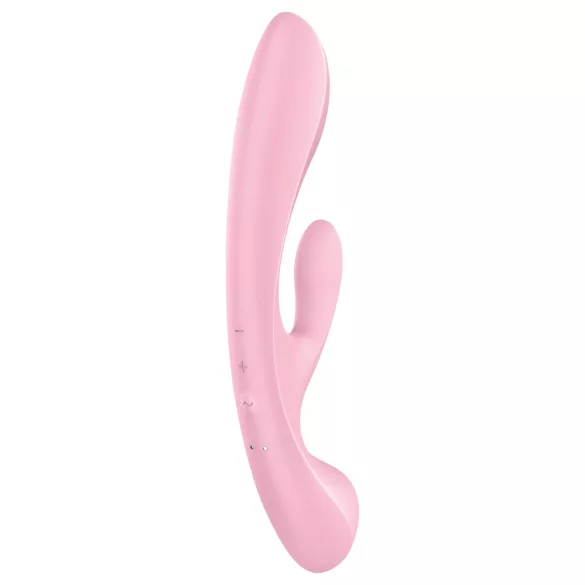 Satisfyer Triple Oh - vibrador recarregável com estimulador de clitóris - rosa
