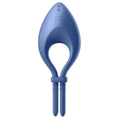   Satisfyer Bullseye - anel peniano vibratório com app - silicone azul