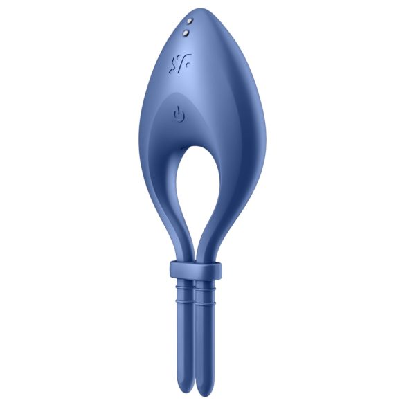 Satisfyer Bullseye - anel peniano vibratório com app - silicone azul