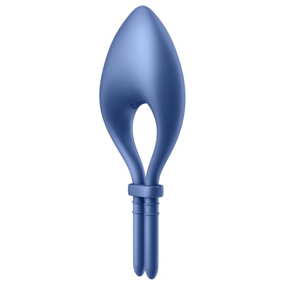 Satisfyer Bullseye - anel peniano vibratório com app - silicone azul