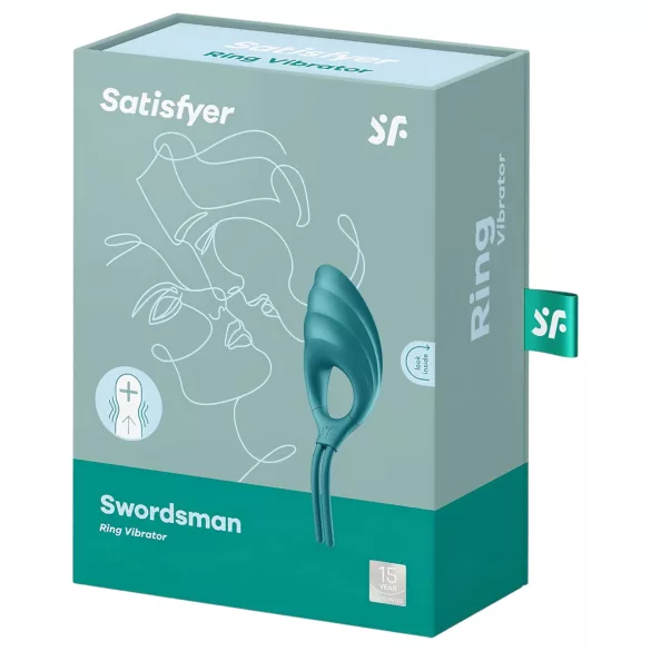 Satisfyer Swordsman - anel peniano vibratório recarregável (verde)