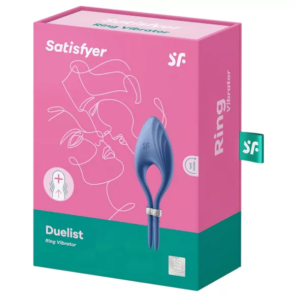 Satisfyer Duelist - anel peniano vibratório recarregável (azul)