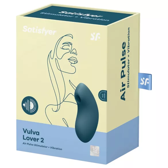 Satisfyer Vulva Lover 2 - vibrador clitóris sucção recarregável - azul