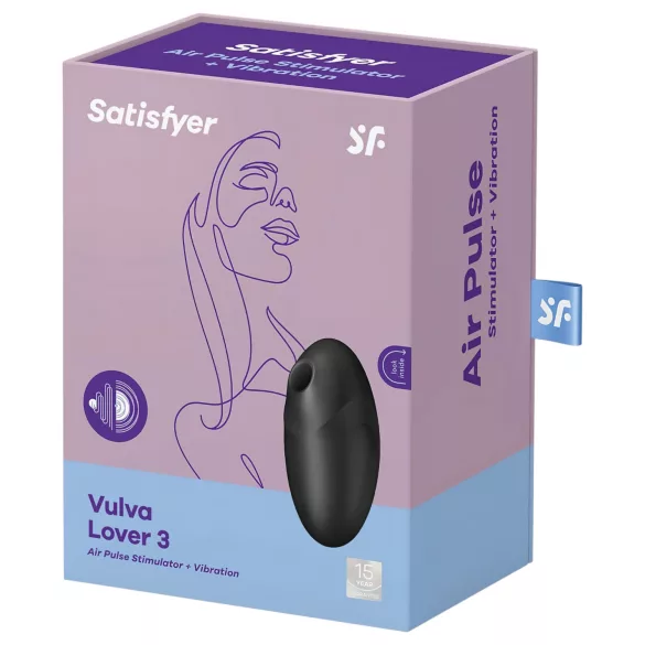 Satisfyer Vulva Lover 3 - sugador clitóris ondas de ar - preto