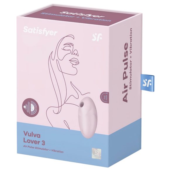 Satisfyer Vulva Lover 3 - sugador de clitóris recarregável a ar - rosa