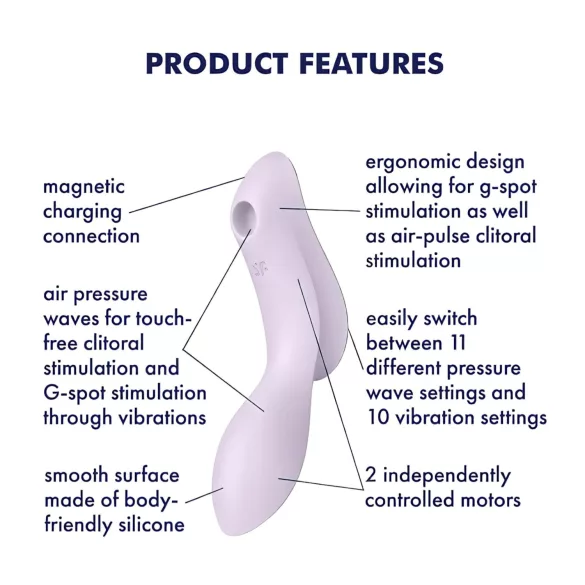 Satisfyer Curvy Trinity 2 - vibrador clitoriano sucção 2 em 1 - lilás