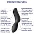 Satisfyer Curvy Trinity 2 - vibrador clitoriano sucção 2 em 1 - preto
