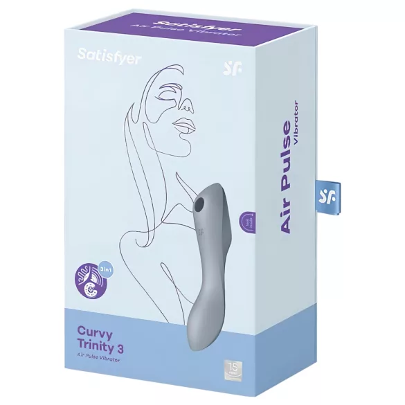 Satisfyer Curvy Trinity 3 - sugador clitoriano e vibrador 2 em 1 - cinza