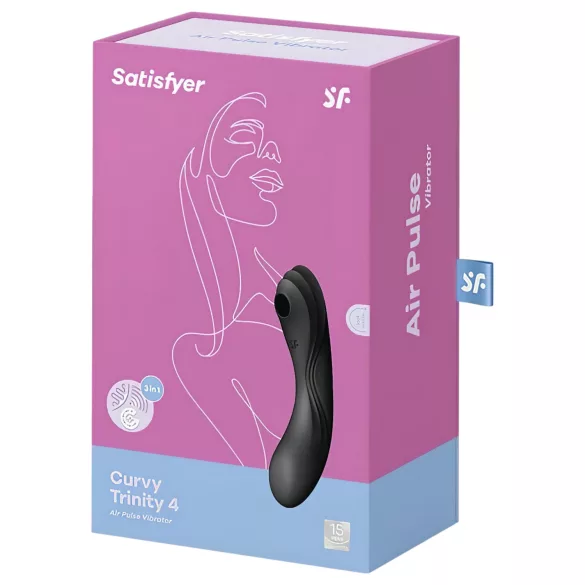 Satisfyer Curvy Trinity 4 - vibrador clitoriano sucção 2 em 1 - preto
