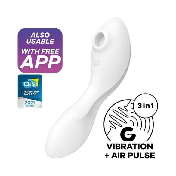 Satisfyer Curvy Trinity 5+ - Vibrador 2 em 1 com controlo por app (branco)