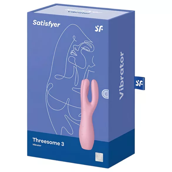 Satisfyer Threesome 3 - vibrador clitóris recarregável - silicone rosa