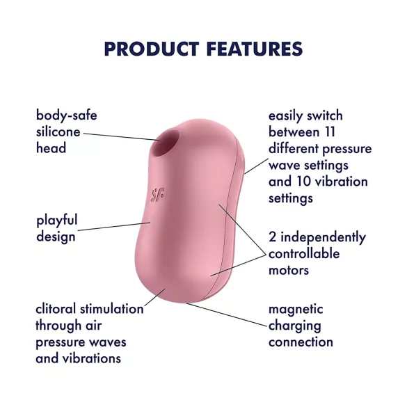 Satisfyer Cotton Candy - vibrador sugador clitóris - cor coral