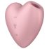 Satisfyer Cutie Heart - vibrador clitóris sucção recarregável - silicone rosa
