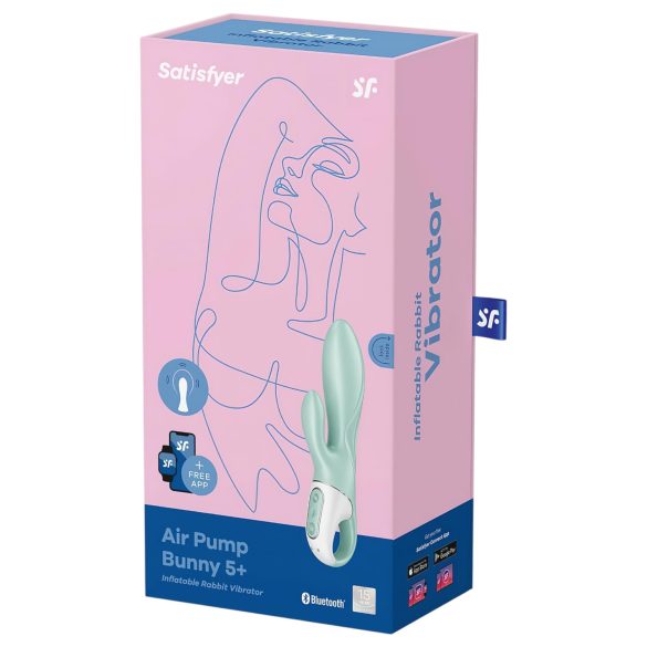 Satisfyer - vibrador coelho com sucção e inflável - menta