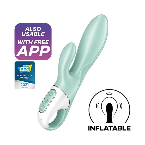 Satisfyer - vibrador coelho com sucção e inflável - menta