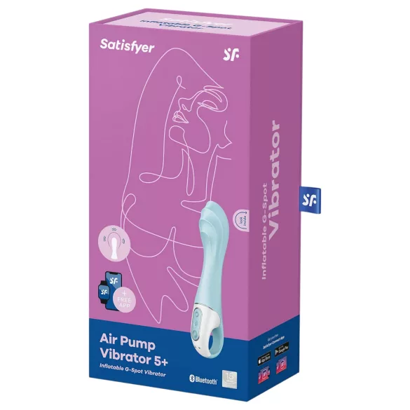 Satisfyer Air Pump Vibrator 5 - Controlado por app (azul)