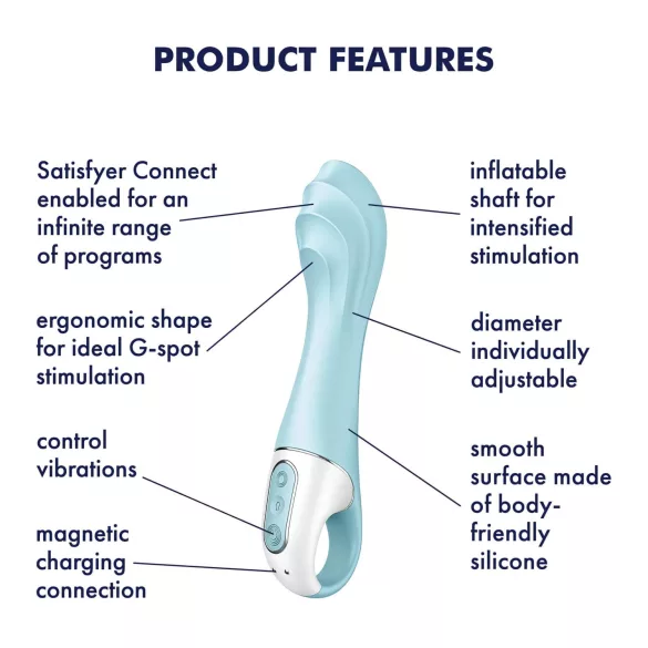 Satisfyer Air Pump Vibrator 5 - Controlado por app (azul)