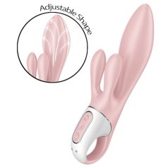   Satisfyer - vibrador inflável coelho com sucção - silicone rosa