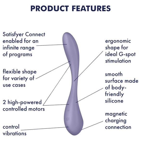 Satisfyer - vibrador ponto G flexível inteligente - silicone lilás