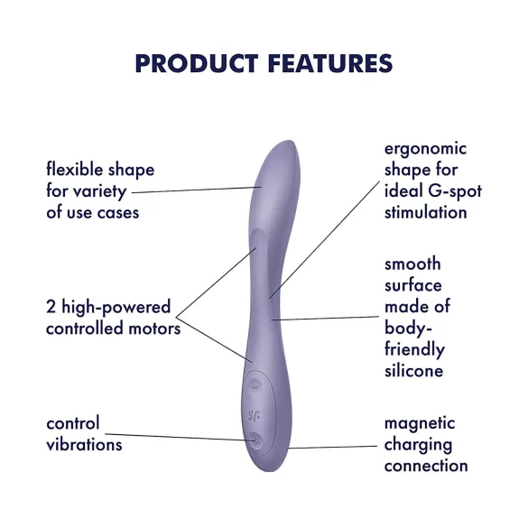 Satisfyer - vibrador ponto G recarregável à prova d'água - violeta