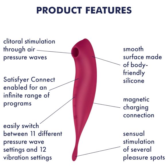 Satisfyer Twirling Pro - vibrador clitóris 2 em 1 inteligente - vermelho