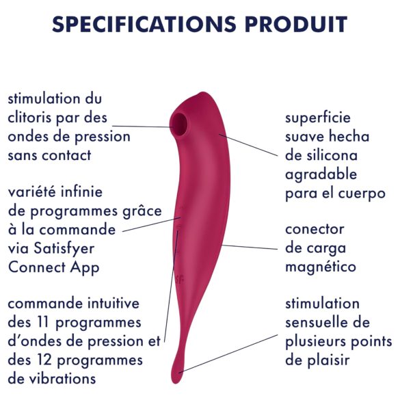 Satisfyer Twirling Pro - vibrador clitóris 2 em 1 inteligente - vermelho