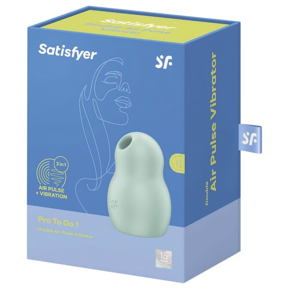 Satisfyer Pro To Go 1 - vibrador clitóris sucção recarregável menta