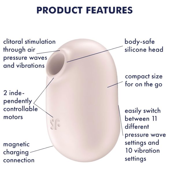 Satisfyer Pro To Go 2 - sugador de clitóris com ondas de ar - bege