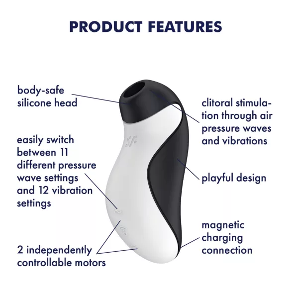 Satisfyer Orca - estimulador clitóris sucção à prova d'água - preto e branco