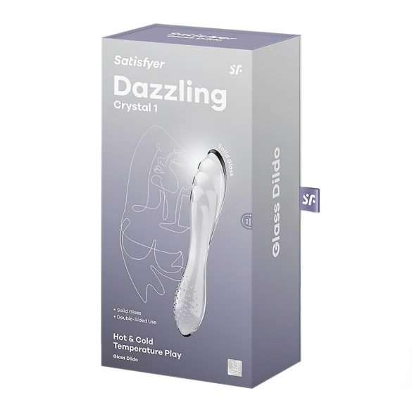 Satisfyer Dazzling Crystal 1 - dildo duplo vidro transparente