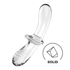   Satisfyer Double Crystal - dildo duplo de vidro - transparente